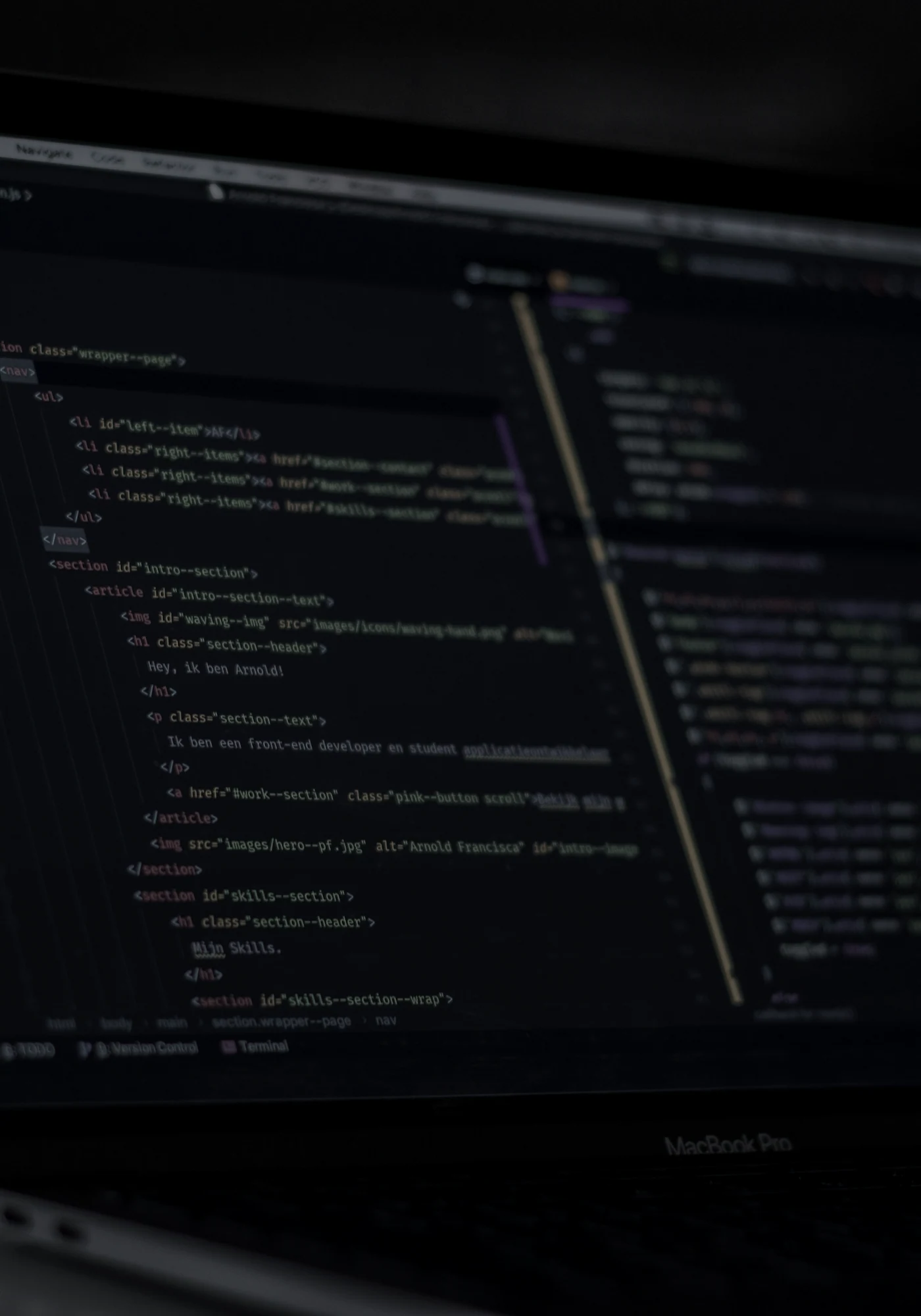 Close-up code screen for AI automation